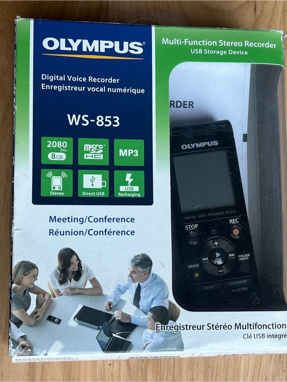 OLYMPUS WS-853 Digital Voice Recorder New Open Box Tested Works